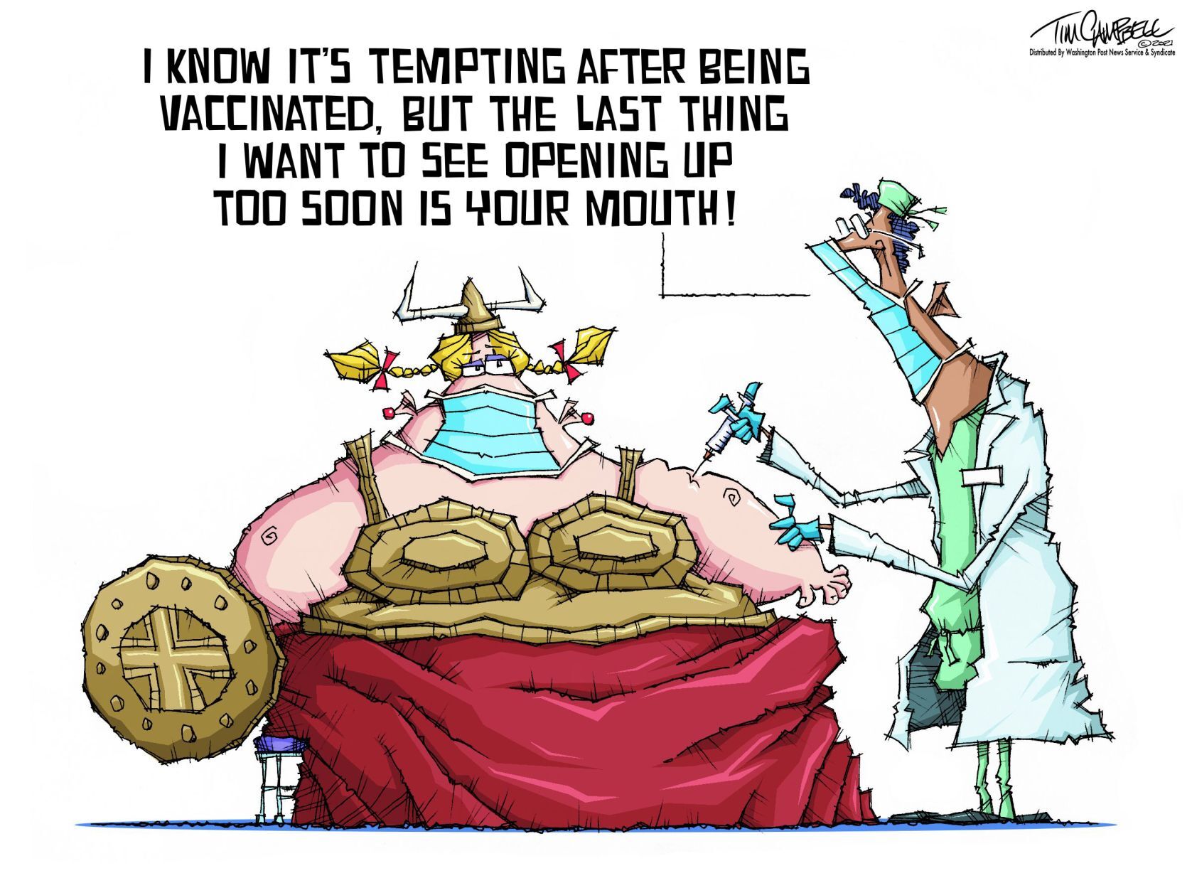 Tim Campbell cartoon